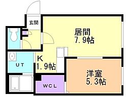 エクセル東札幌 1LDKの間取図画像