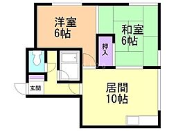 春宮マンション 2LDKの間取図画像