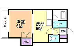 リゾルテ白石 1DKの間取図画像