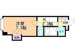 ハートランド豊平 1Kの間取図画像