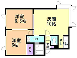 グランカサ2 2LDKの間取図画像