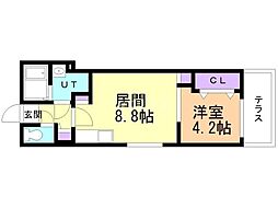 ASTERTOYOHIRA 1LDKの間取図画像