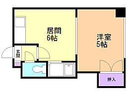 ケイアイビル 1DKの間取図画像