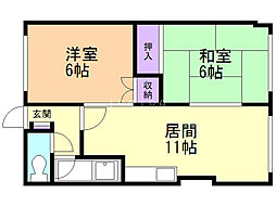 松下ビル 2LDKの間取図画像