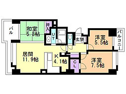 ラ・クレスト菊水 3LDKの間取図画像