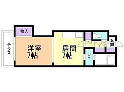 アクティブプラザ南郷 1DKの間取図画像