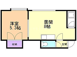 トマトハイツ 1LDKの間取図画像