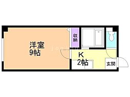 ベルファーレ白石 1Kの間取図画像