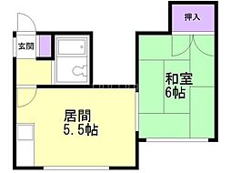 マクセル栄通 1DKの間取図画像