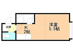 ベルテ・カヤマプライムハウス ワンルームの間取図画像