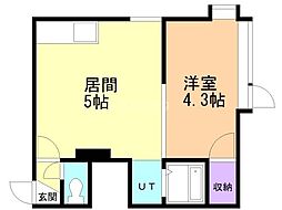 澄川4-1 1DKの間取図画像
