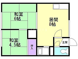 フォーハウス 2LDKの間取図画像