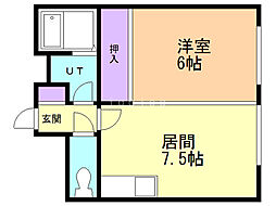 サンハイツ 1DKの間取図画像