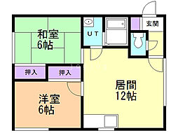 コーポたかはしＢ 2階2LDKの間取り