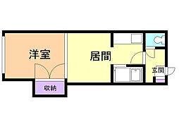 デベックス澄川47 1階1DKの間取り