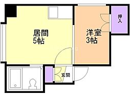 ロイヤルコート平岸（旧イマアラハイム平岸） 1階1DKの間取り