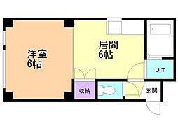ハーベスト3 1DKの間取図画像