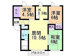 コンフォート藻岩 3LDKの間取図画像
