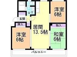 澄川コーポ 3LDKの間取図画像