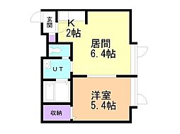 ワイズハウス 1LDKの間取図画像