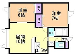 プレジール28 2LDKの間取図画像
