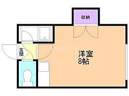 Ｒｉｖａｇｅ212 4階ワンルームの間取り