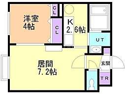 アビタ22真栄12 1LDKの間取図画像