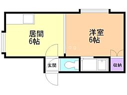 ハイツ松原 1DKの間取図画像