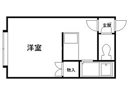シャンドール札幌 1階1DKの間取り