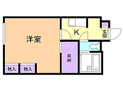 レオパレスドルチェ伊藤 1Kの間取図画像