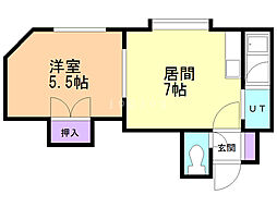キリエ1 1DKの間取図画像