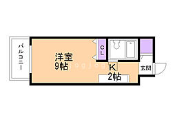 メゾン・ド・グラソン 1Kの間取図画像