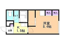 レオパレスコンフォート石山 1Kの間取図画像