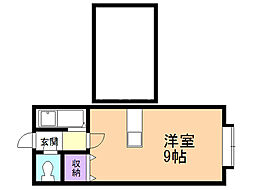 アパルシォンEAST ワンルームの間取図画像