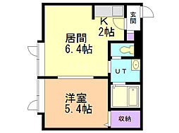 ワイズハウス 1LDKの間取図画像
