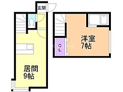 ラヴィアン2 1LDKの間取図画像