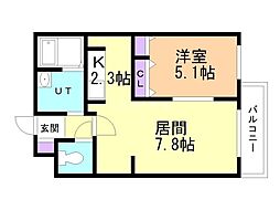 カノン福住 1LDKの間取図画像