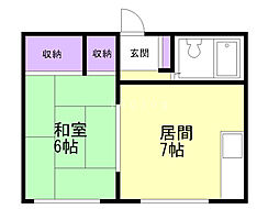 イーストホープ 1DKの間取図画像