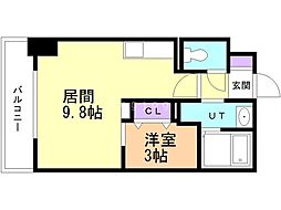 HF東札幌レジデンス 1LDKの間取図画像