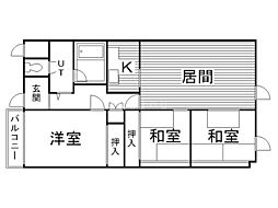 丸二ビル 2DKの間取図画像