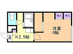 レオパレス大谷地 1Kの間取図画像