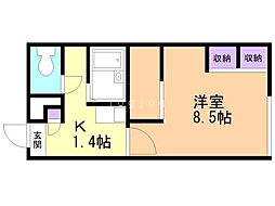 レオパレス新さっぽろ2 1Kの間取図画像