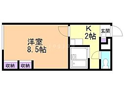 レオパレスメイフラワー清田 1Kの間取図画像