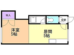 北誉ハウス 1DKの間取図画像