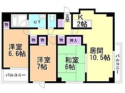 アーバンプラザサワダ 3LDKの間取図画像
