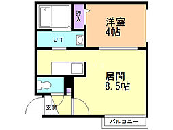 ラフィーネ南平岸 1LDKの間取図画像