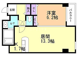 エクセレント平岸 1LDKの間取図画像