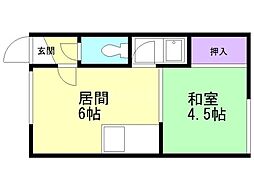 せいわハイツ 1DKの間取図画像