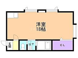 プラザ館Cドーム前 ワンルームの間取図画像