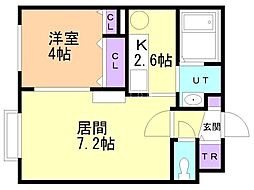 アビタ22真栄12 1LDKの間取図画像